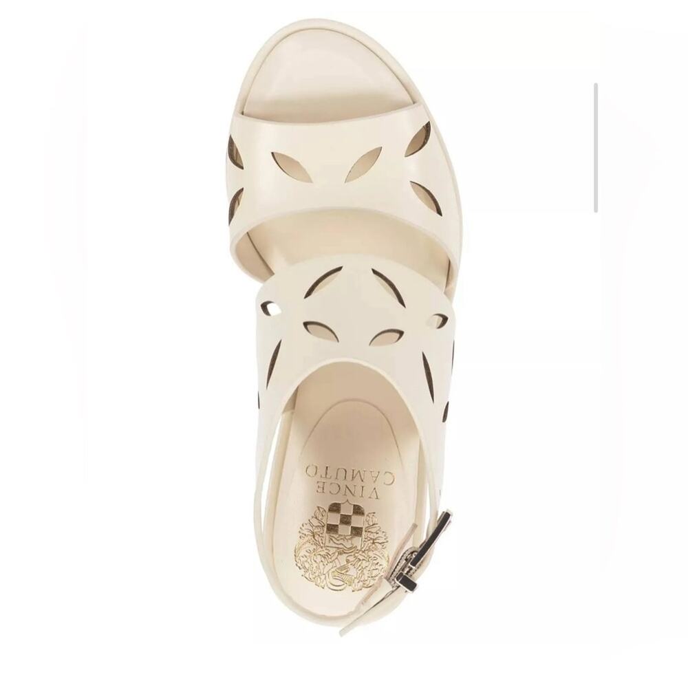 Vince Camuto Frinnas Sandal White Classic Leather Size 9.5 - Picture 3 of 5